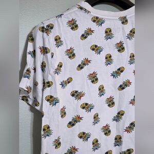 Vintage Y2K Rainbow Pineapple White Tshirt By Eighty Eight Small y2k pride skate